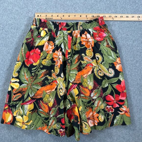 Vintage Connections Tropical Bird High Rise Shorts Women's Large 16/18 Elastic - Picture 6 of 7